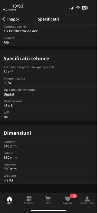Vand Purificator de aer Samsung