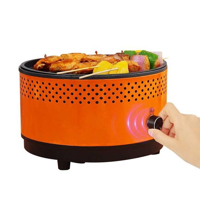 Бездимно преносимо барбекю Buerk с вентилатор,скара,котлон,печене