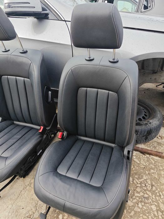 ТОП! Кожен салон с БЯЛ шев и подгрев Mercedes W218 Седалки Н410