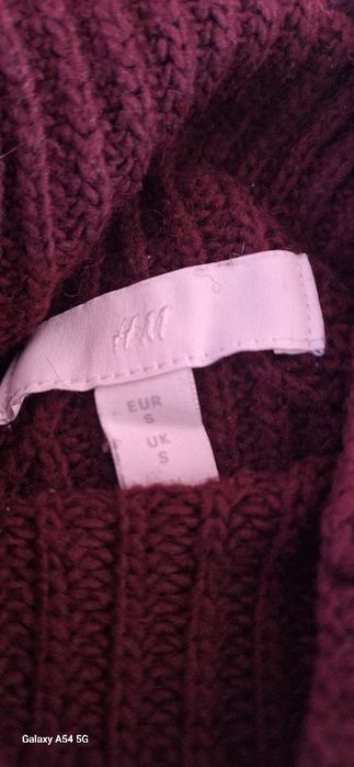 Плетен пуловер на H-M в цвят бордо размер M-L