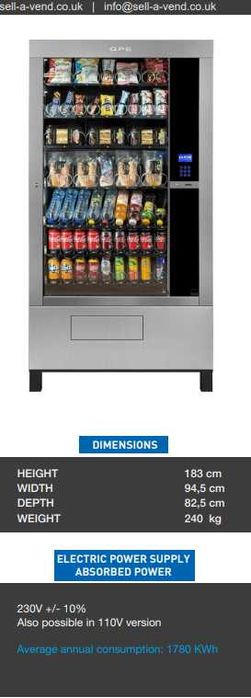 Tonomat Vending GPE 50 (6 tăvi x 9 coloane) –  complet echipat