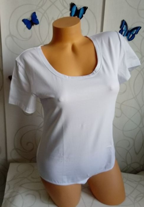 НОВО къс ръкав боди бикина, памук 3XL,4XL,M,L бяло,черно,червено,син