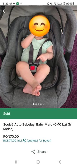 Scoica auto Baby Merc