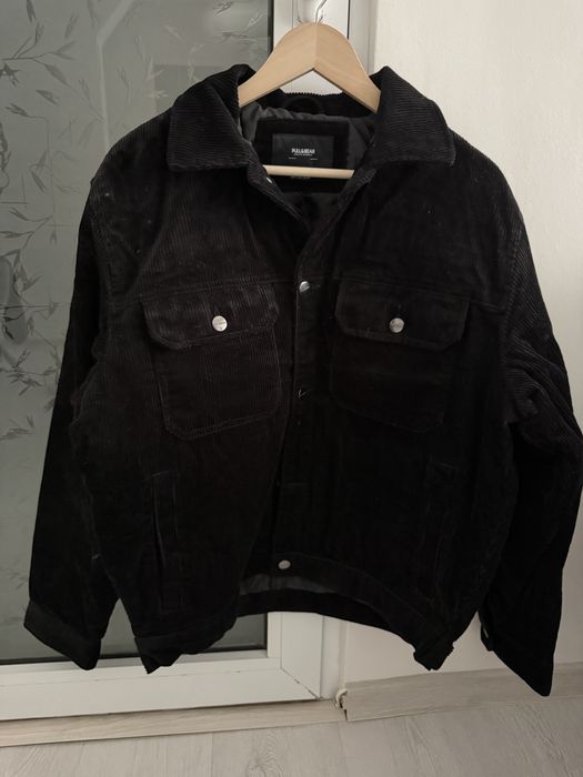 Jacheta din bumbac tip reiat pull&bear