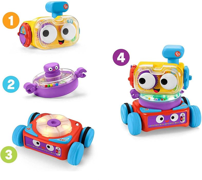 Интерактивен робот 4 в 1 Fisher Price Обучаващ бот с музика и светлини