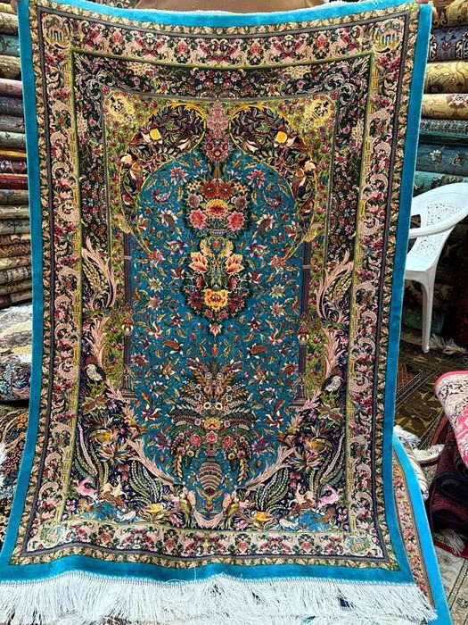 Ковер шелковый Иран, ипак гилам, silk carpet