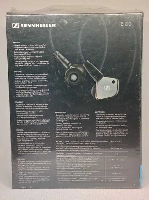 Căști In-Ear Sennheiser IE 80 • NOI & Sigilate • Audiofil / Raritate