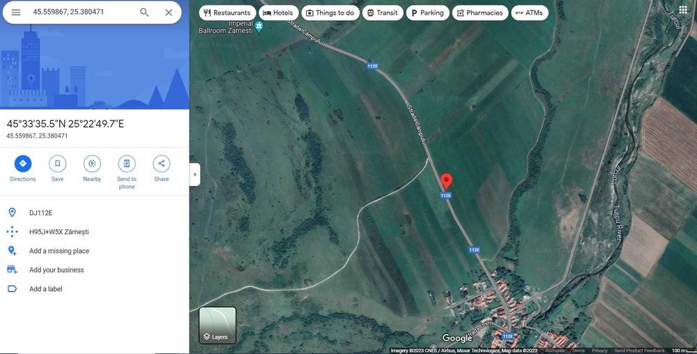 Teren intravilan Zarnesti la asfalt, cu priveliste panoramica