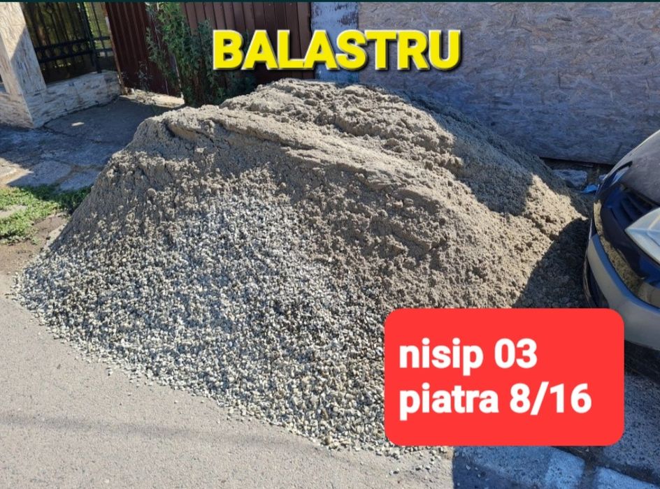 Balastru amestec beton nisip, piatra