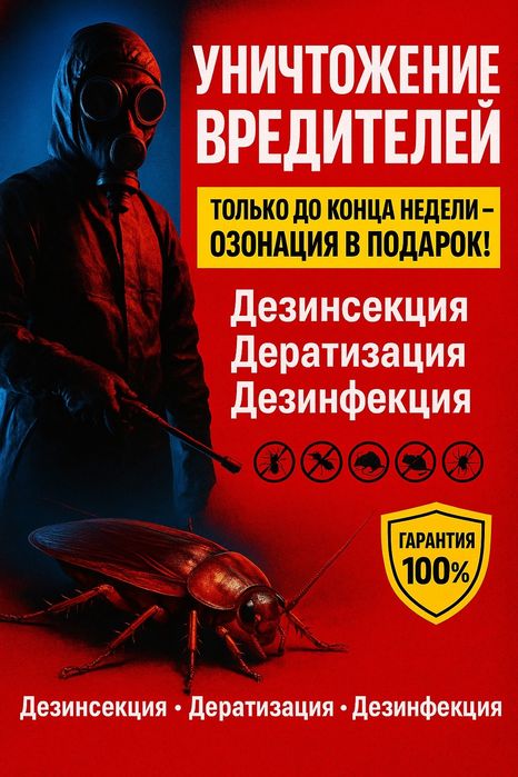 ГАРАНТИЯ100%КЛОПЫ дезинсекция