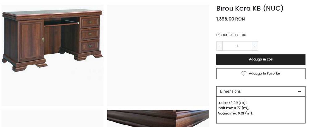 OCAZIE UNICĂ! Mobilier din lemn de nuc – set complet 10.000 lei | Se vinde și la bucată