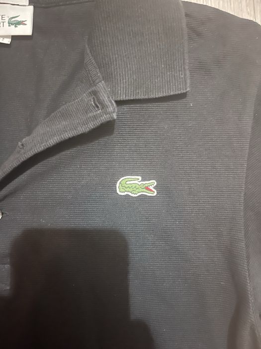 Черна Lacoste тениска с яка