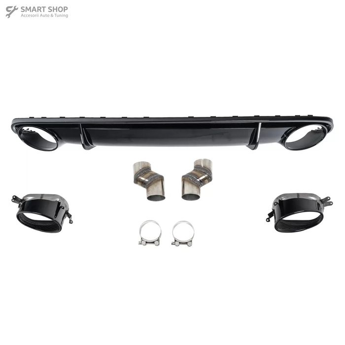 Difuzor Bara Spate si Ornamente Evacuare Audi A4 B8 Pre Facelift (2007