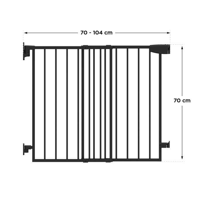 Poartă de siguranță reglabilă pentru scări/ușă, negru GUARDIAN 1
