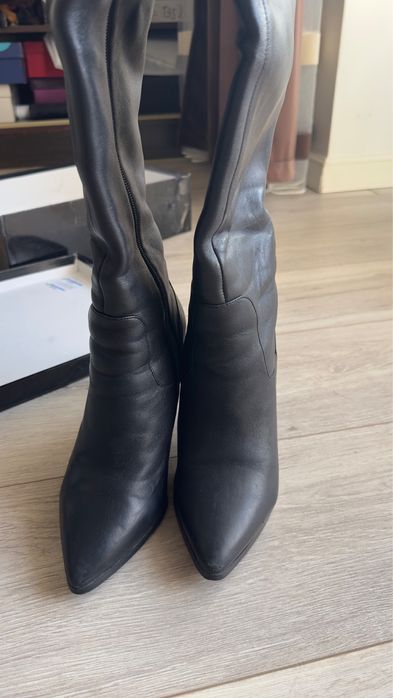 Кожанные ботфорты