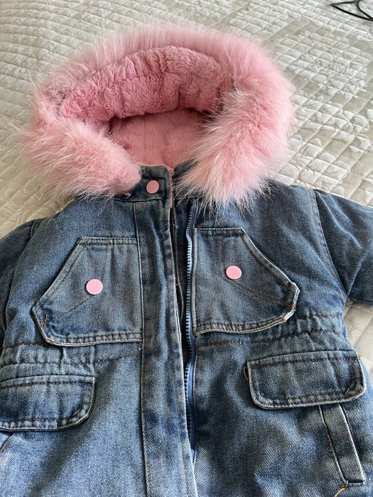 Джинсовая куртка с мехом