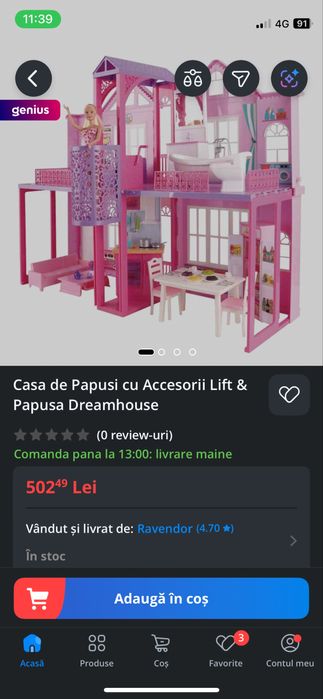 Casa de papusi cu accesorii lift barbie dreamhouse