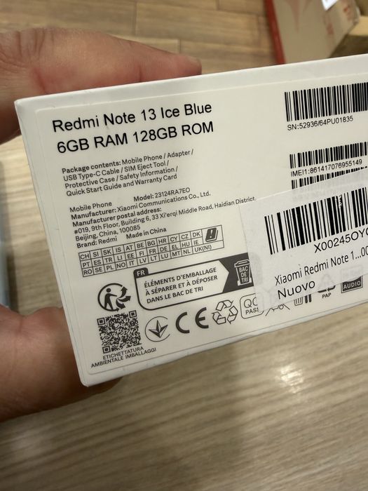 Telefon Xiaomi Redmi Note 13 Ice Blue 128GB / 6gb Ram NOU