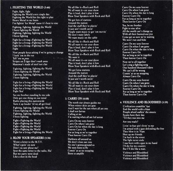 CD Manowar - Fighting the World 1987