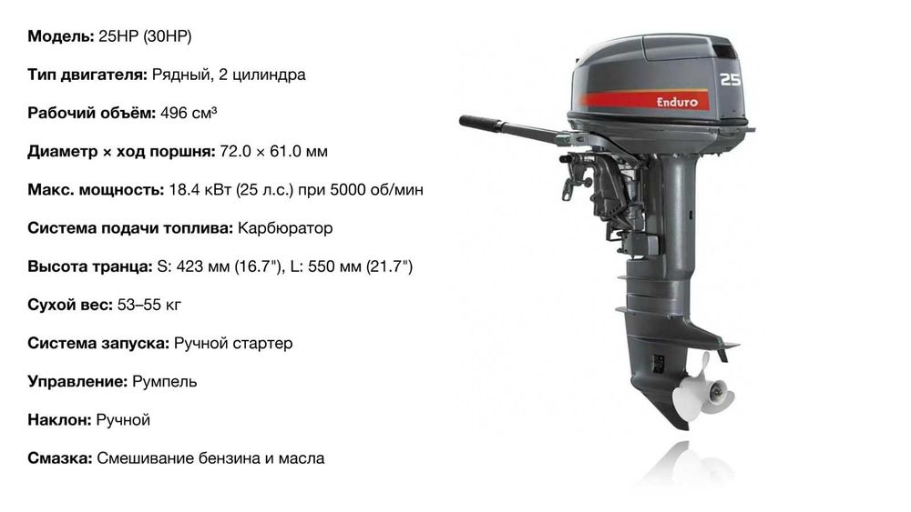 Лодочный мотор Yamaha 25/30 Enduro