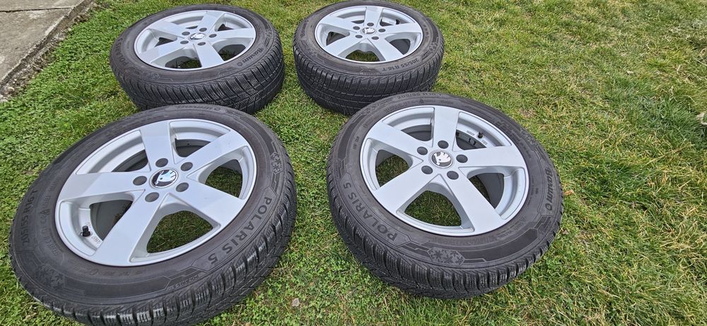 Set jante aliaj plus anvelope iarnă Barum Polaris 5, 205/55/R16, Skoda