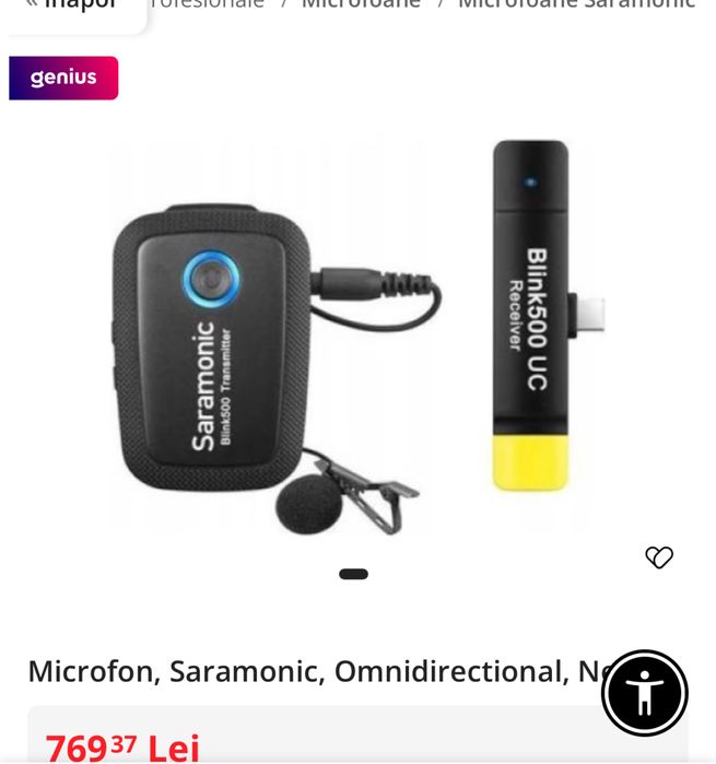 Lavaliera Microfon, Saramonic, Omnidirectional, Negru, sigilat