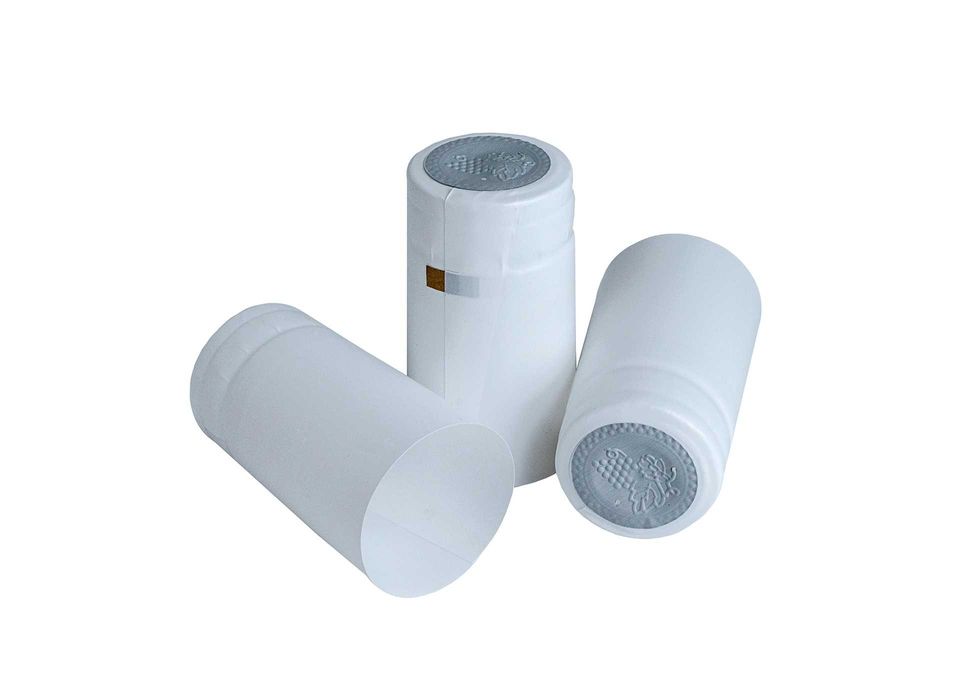 Термосвиваеми капсули Бели за стъклени бутилки