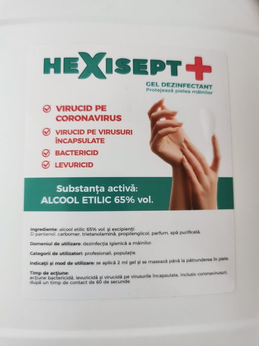 Vând gel dezinfectant HEXISEPT+ bidon de 5l