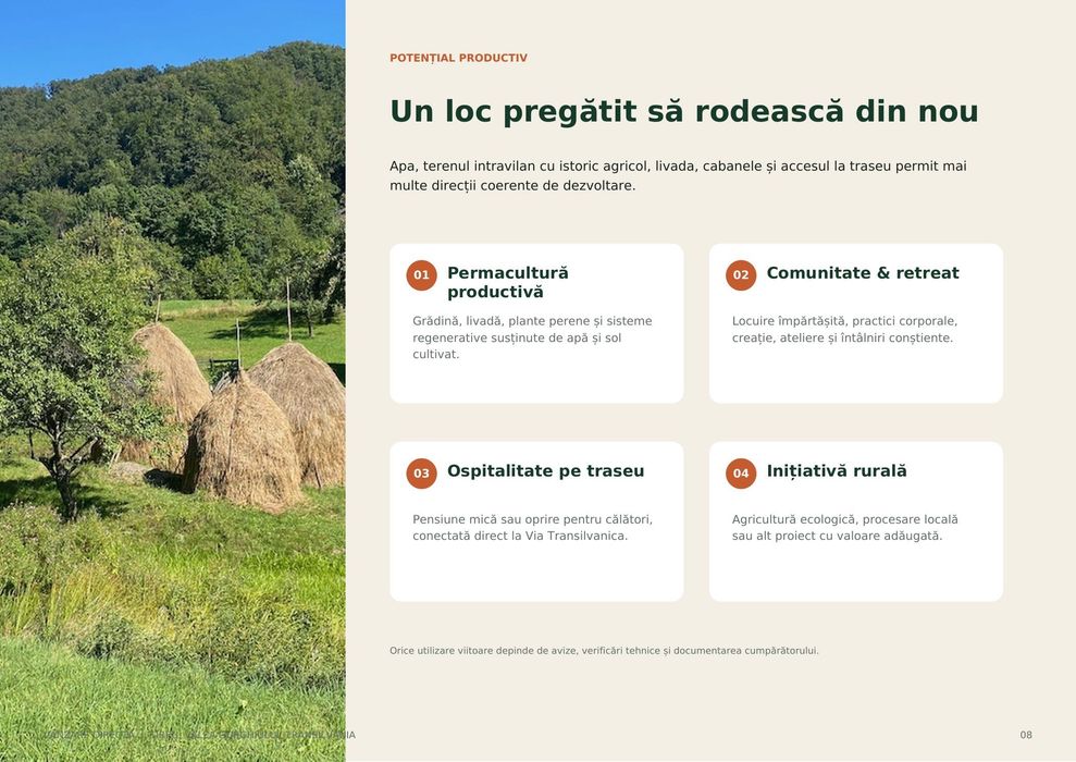 1,76 ha intravilan cu pârâu de munte și 3 cabane – Via Transilvanica, Mureș