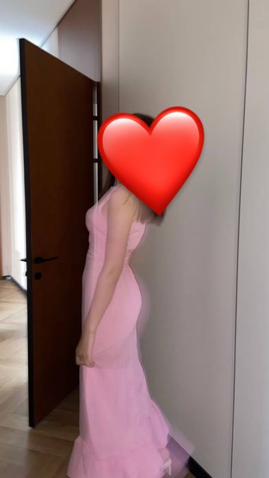 Розовый длинный платье 42-44