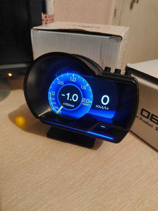 1г. ГАРАНЦИЯ A501 Car HUD OBD2 Километраж Бордови Компютър Турбо Уред Температура Масло Температура Обороти Диагностика Трип Компютър Дисплей OBD 2