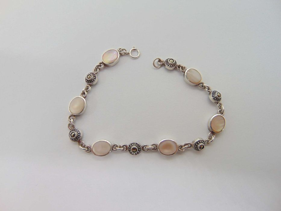 Bratara din argint cu sidef si marcasite