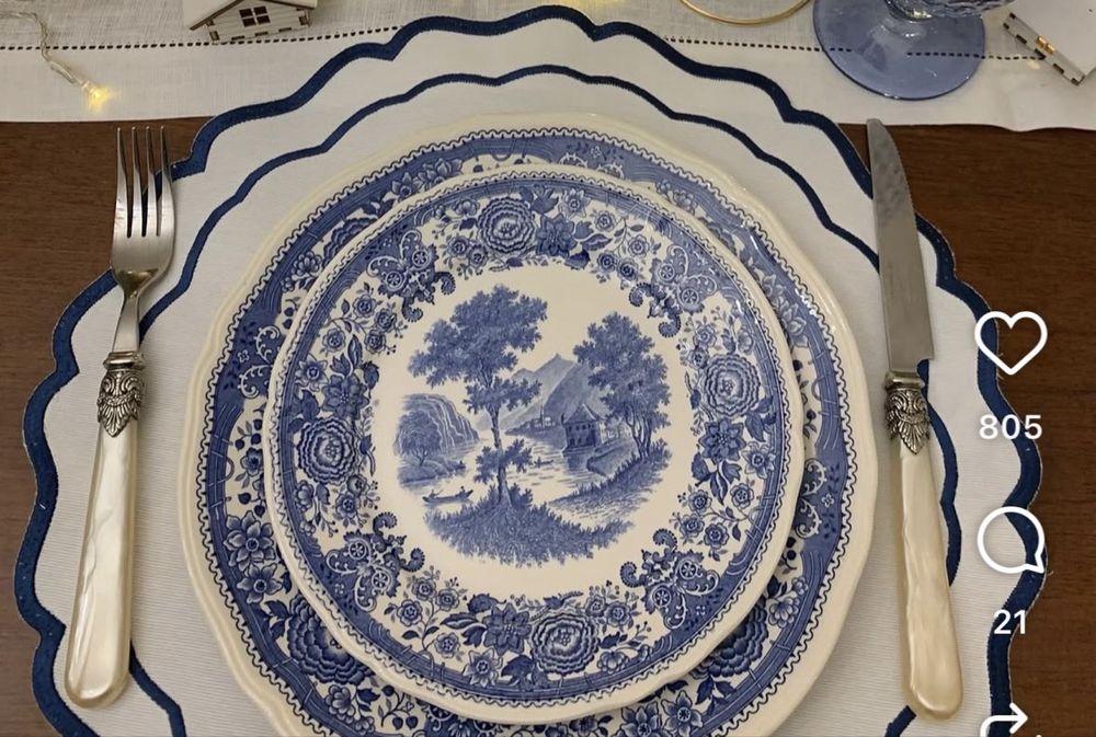 Винтажные тарелки Villeroy Boch Burgenland синий
