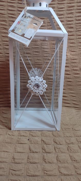 Фенер метал, нов, 15/15/42 см, украса, декорация