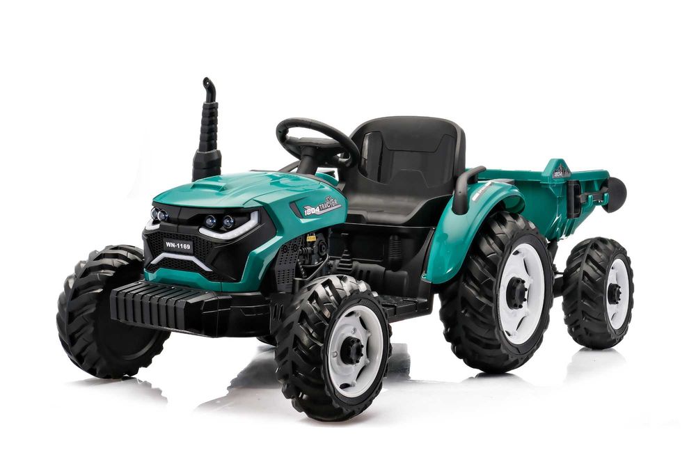 Tractoras electric Kinderauto 1804 2x45W 12V remorca basculabila Green