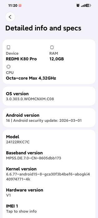 Redmi K80 pro (Poco F7 ultra)