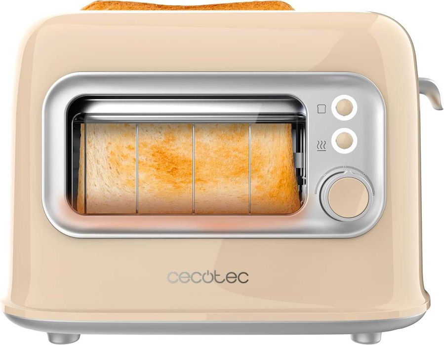 Тостер Cecotec RetroVision Beige 08042 | 700W | Стъклен прозорец