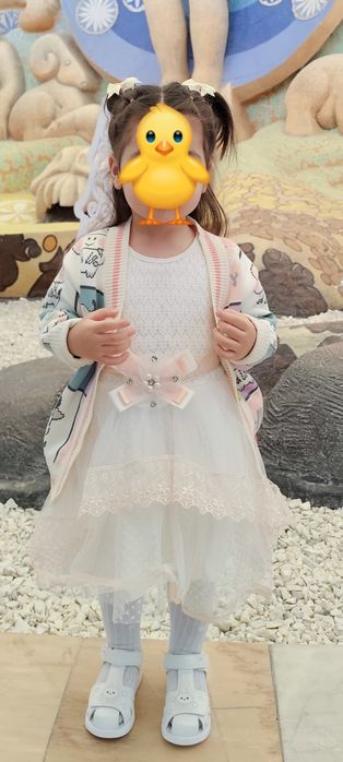 Платье для девочки, белое