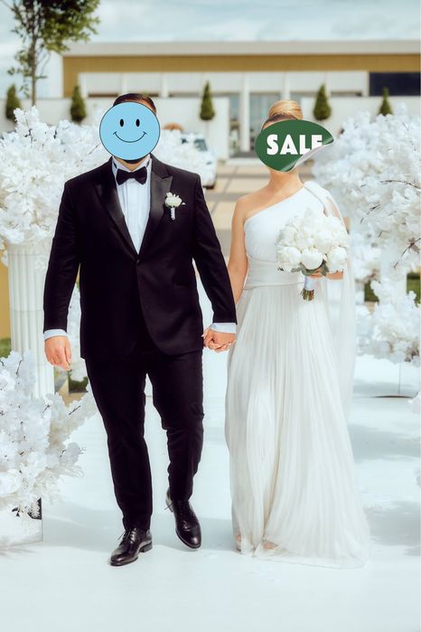 Rochie mireasă, mătase naturală