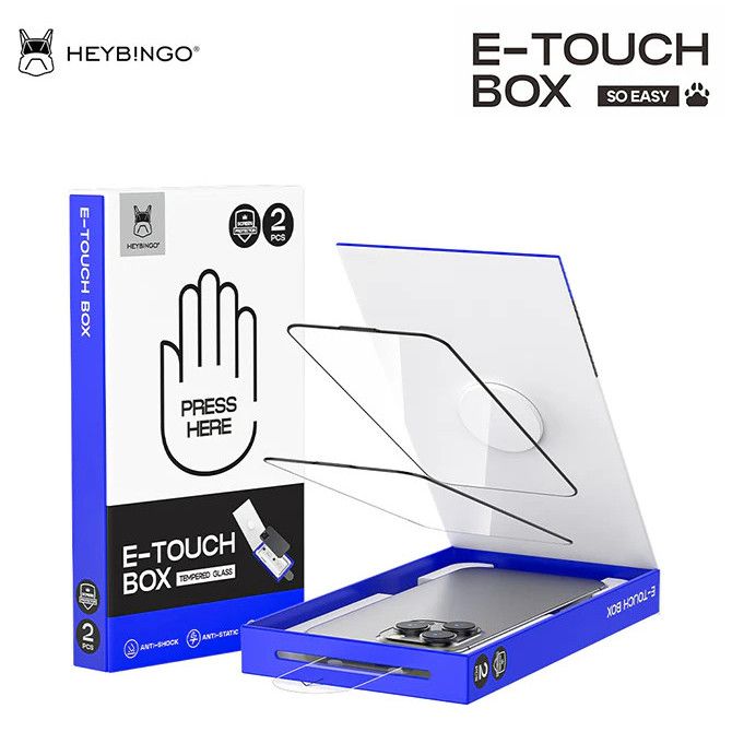 Folie Telefon HD iPhone 17 PRO HEYBINGO, E-Touch Box, Cu Kit de Aplicare si Functie Automata de Indepartare a Prafului