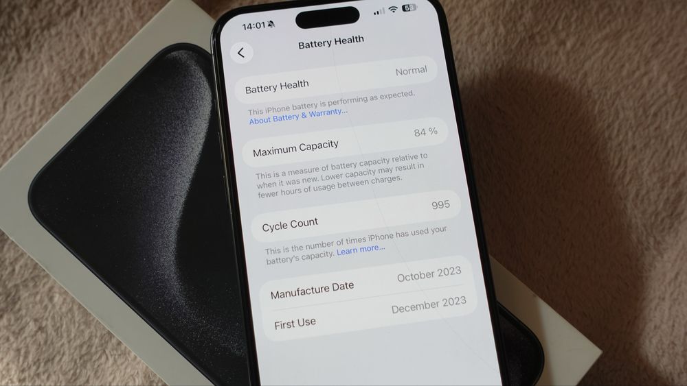 Iphone 15 pro max, blue titanium 256GB