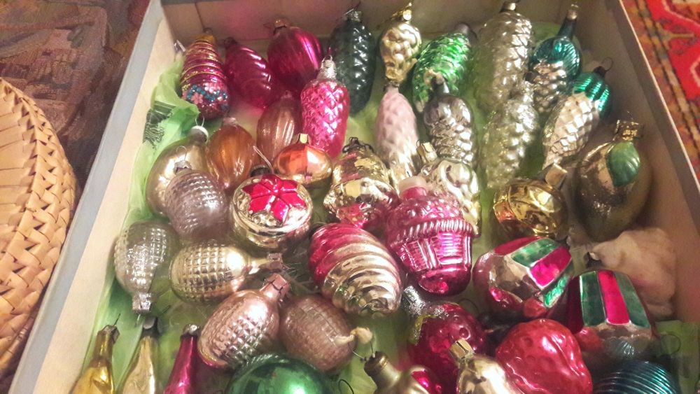 елочные игрушки СССР  стеклянные