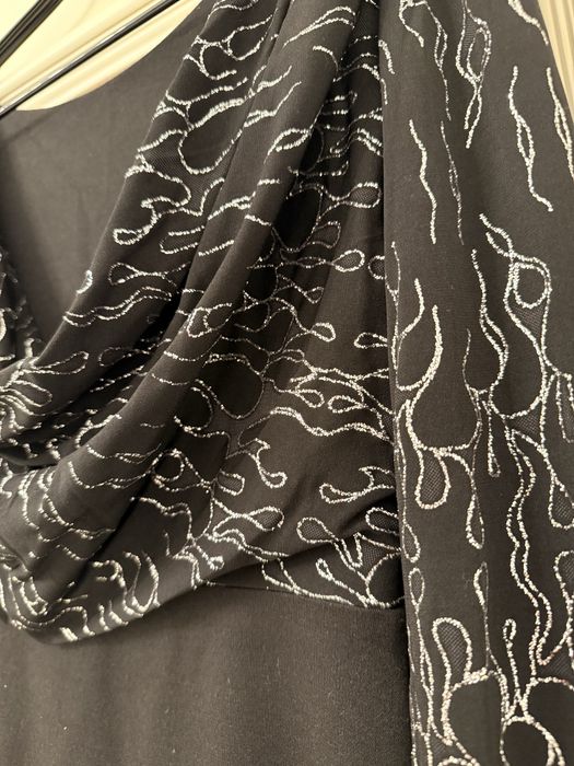Rochie eleganta MAIOCCI - detalii argintii, spate decoltat, S