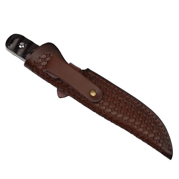 Cutit vanatoare, Hell Raiser, 23.5 cm, otel damasc, teaca piele