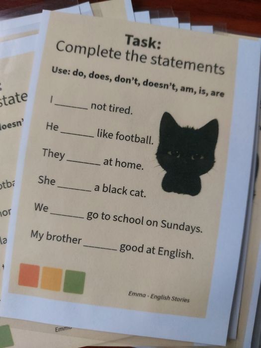 ko'rgazmali qurollar, ingliz tili o'qituvchilari uchun tarqatma