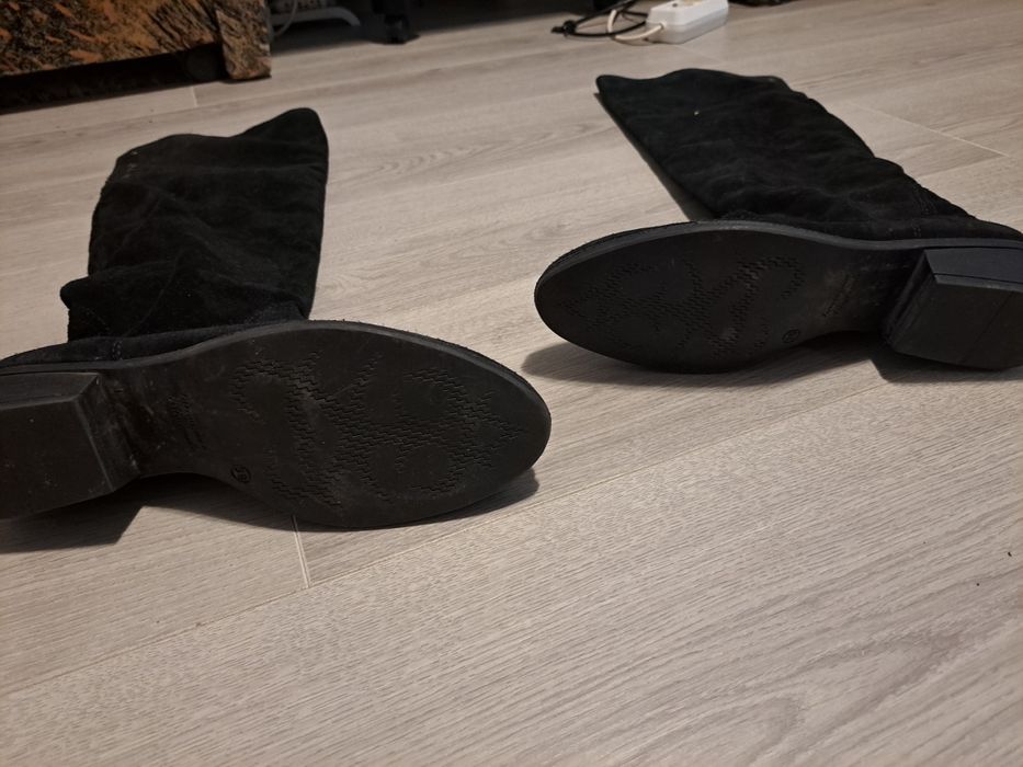 Cizme peste genunchi piele intoarsa