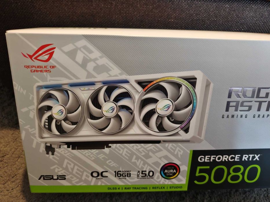НОВА ! Видео Карта ASUS ROG Astral GeForce RTX™ 5080 OC WHITE, 16GB GDDR7