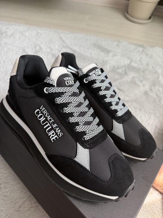 Versace Jeans Couture Fondo Spyke sneakers negru cu alb marimea 42 noi originali