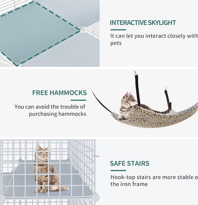 YITAHOME Cușcă pentru pisici mare cu 4 niveluri