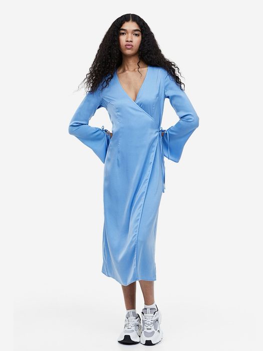 Rochie midi hm M baby blue satin